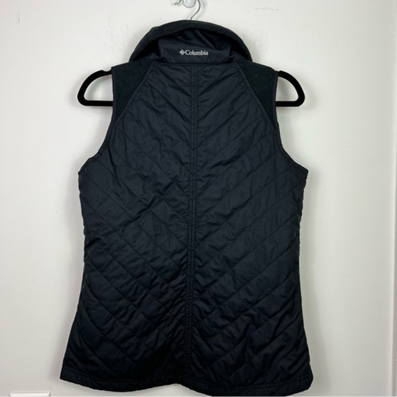 Columbia Mix Quilted Fleece Vest Black Collared Full Zip womens size small - Picture 8 of 11